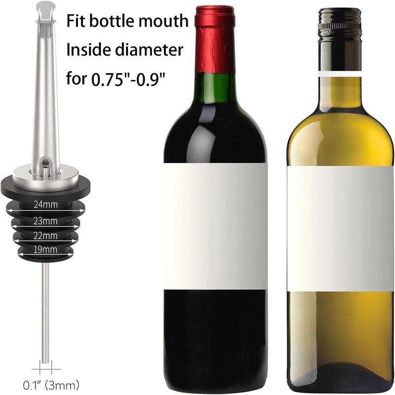 Axe Sickle 6 Pcs Oil Spout Liquor Bottle Pourer Spouts Stainless Steel Speed Pour Spouts for Olive Oil Dispenser Spout for About 3/4" Bottle Mouth, with Flip Top - Image 2